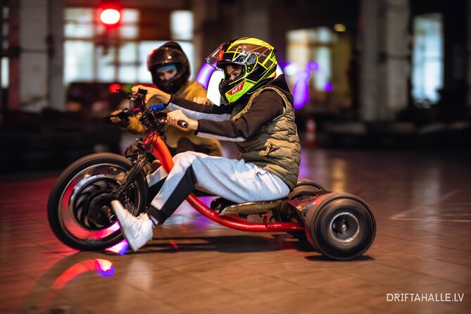 Extreme 20 Minute Ride on a Drift Trike - Drifta Halle in Riga: an indoor drift track that’s built for fun