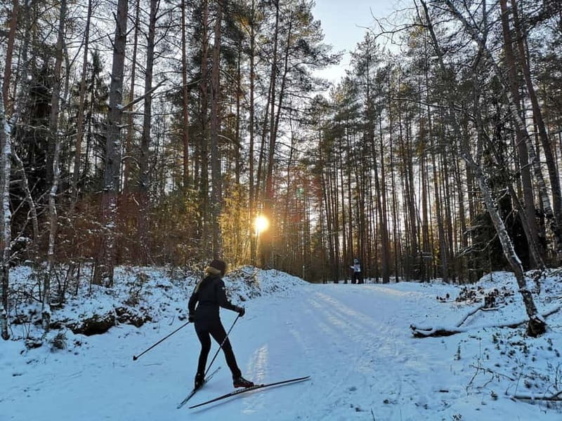 From Riga: Cross-country skiing and beating heart memorial - Blue Mountains Nature Park skiing, close enough for a half-day