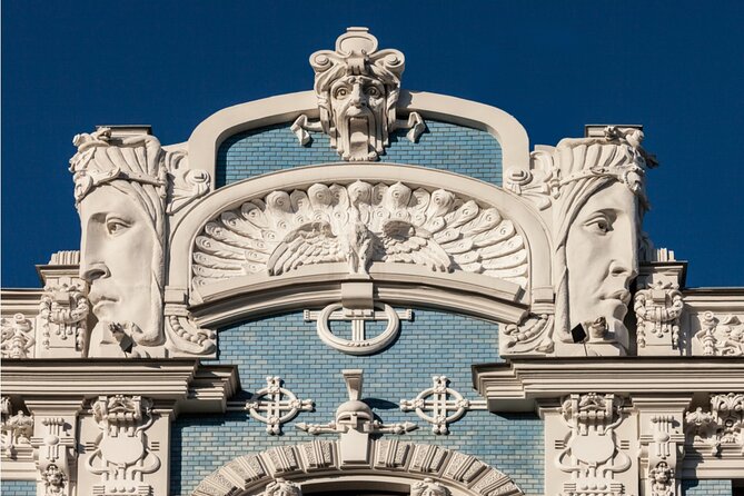 Riga Art Nouveau Secrets: Self-Guided Puzzle Walk - LUMAS Rīga and the Golden Sun artwork: symbolism you can actually see