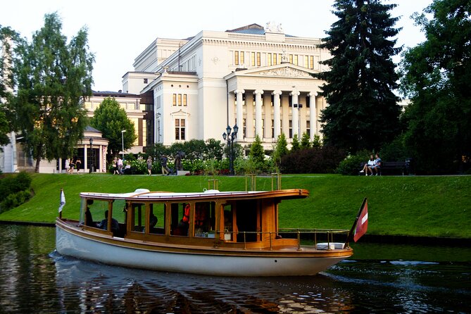 Riga City Canal & Daugava River Premium Boat Tour with Audioguide - Freedom Monument and Latvian National Opera views, less street noise